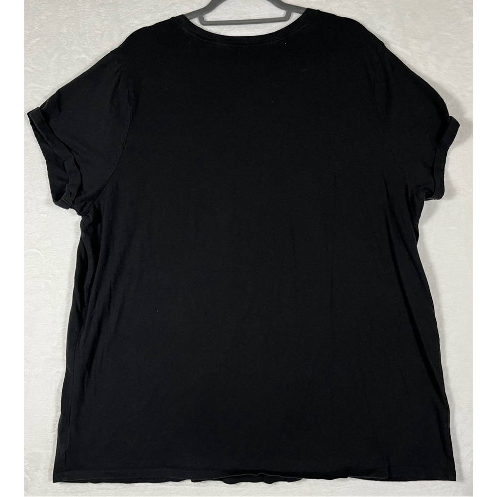 LUCKY BRAND Black Camo Print Spell Out Logo Rolled Sleeve Tee T-Shirt Top 3X - Picture 4 of 7